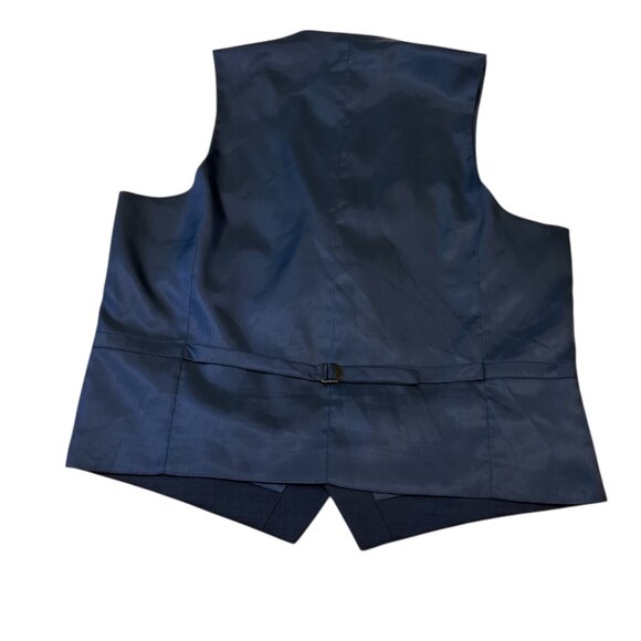 KENNETH COLE Vest Waistcoat AWEARNESS Slim Fit Wool Size XL Navy Blue - Picture 3 of 8